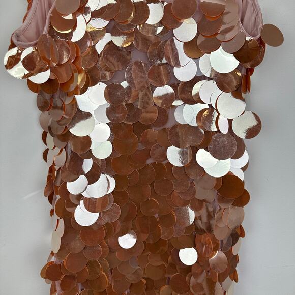 J. Crew Collection Circle Sequin Midi Dress Peachy Pink Holiday Party US 10 NWT - Picture 16 of 16